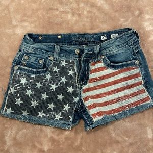 American flag Miss me jean shorts